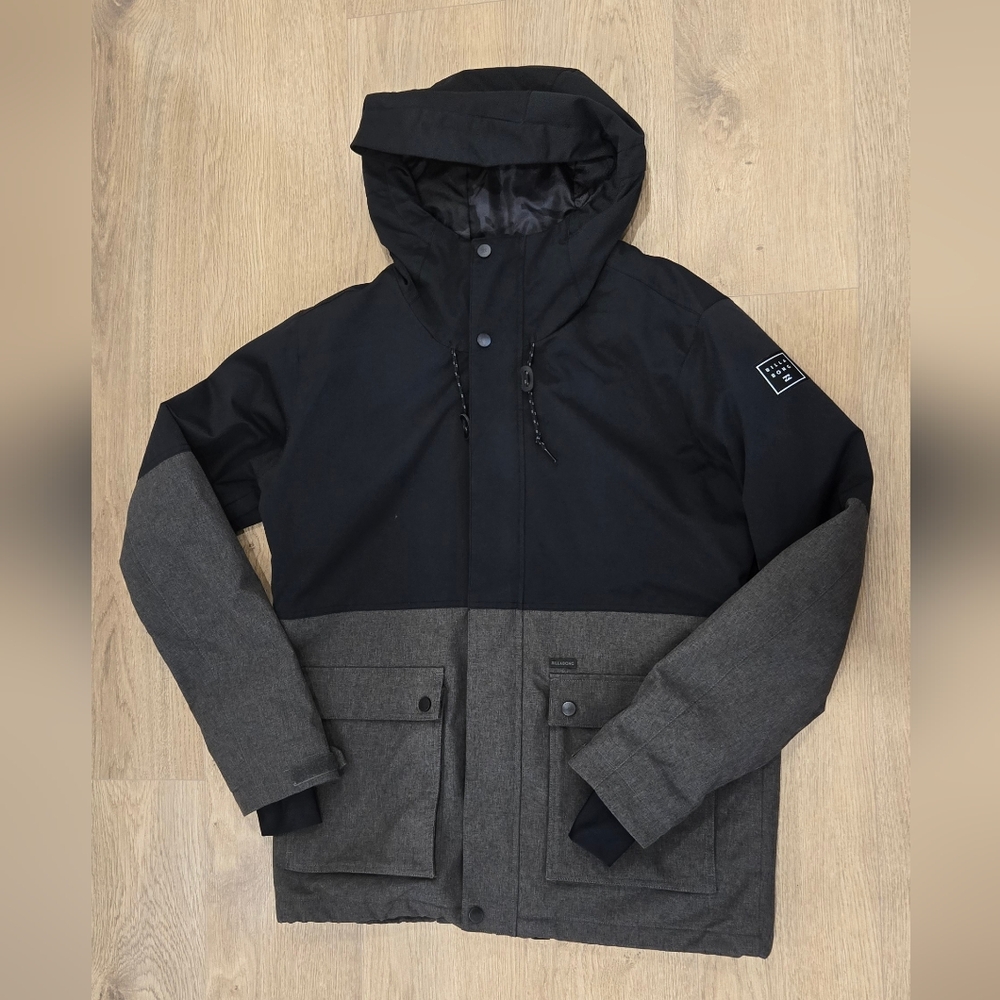 Billabon Men's Black & Gray Hooded Coat